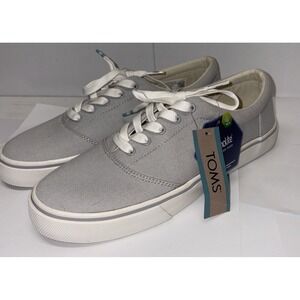 Toms Men's Size 10.5 Grey Canvas Lace-Up‎ Ortholite Cushioned Comfort Sneakers